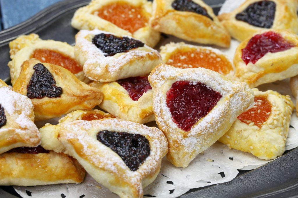 homemade hamantaschen cookies for happy Purim